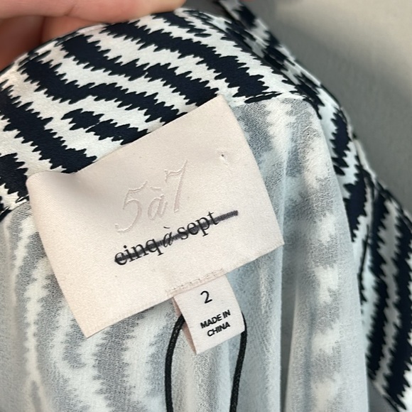 Cinq A Sept Silk Christel Ruched One Shoulder Zebra Print Dress Size 2 - Picture 9 of 16